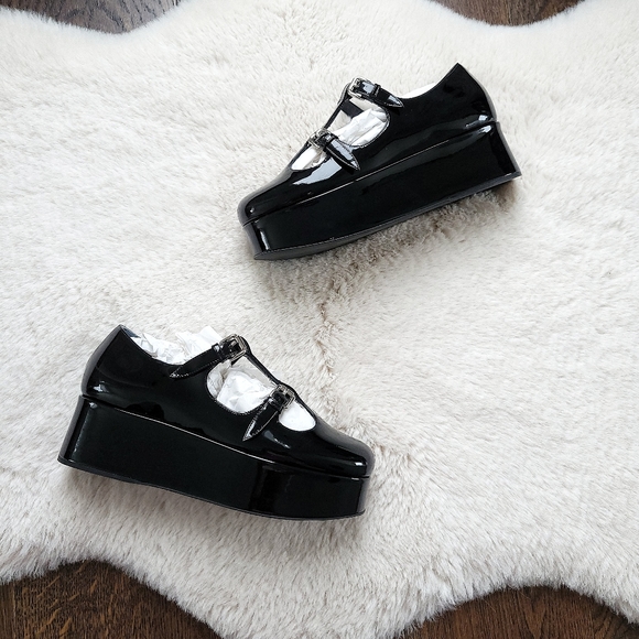 RARE Miu Miu Patent Leather Buckle Platform Mary Jane Ballet Shoes - Picture 8 of 16